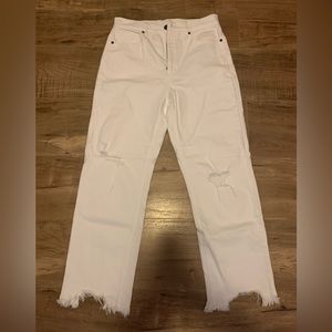 LOFT women’s wide leg cropped jean in white!